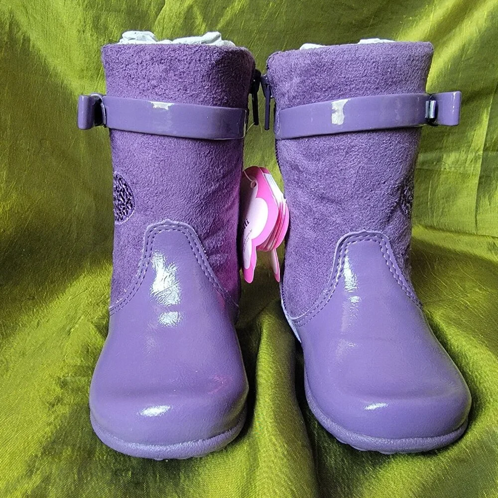 Pampili Purple Sparkly Girls Boots With Rhinestones and Sequins